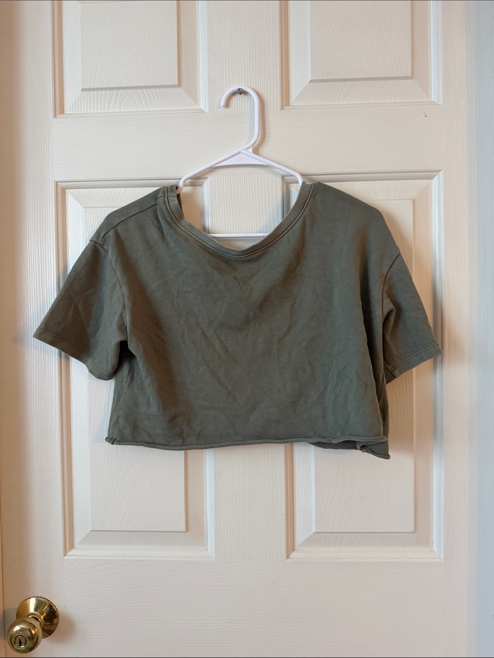 aerie Olive Green Cropped Tee